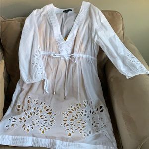 INC size 10 white and mustard dress